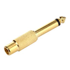 Gold Plated 6.35mm Memo Male to RCA Headphone Jack Adapter, 6.35 Male to RCA Female