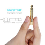 Gold Plated 6.35mm Male to 3.5mm Stereo Jack Adaptor Socket Adapter, 6.35 Male to 3.5mm Female