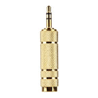 Gold Plated 3.5mm Plug to 6.35mm Stereo Jack Adaptor Socket Adapter, 3.5mm Male to 6.35 Female
