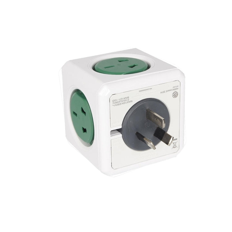 PowerCube 10A Universal Wall Adapter Power Socket with 5 US / AU Sockets for Home Office, AU Plug, Random Color Delivery, PowerCube Socket