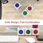 PowerCube 10A Universal Wall Adapter Power Socket with 4 US / AU Sockets and 2 USB Ports and Extended Line for Home Office, Cable Length: 1.5m, AU Plug, Random Color Delivery, With Cable & 2 USB Ports