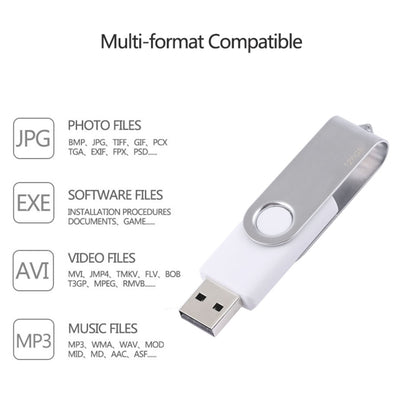 128GB Twister USB 2.0 Flash Disk, 128GB/White