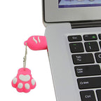4GB Bear Paw Shaped Silicone USB 2.0 Flash Disk with Anti Dust Cup, 4GB (Red Plum)