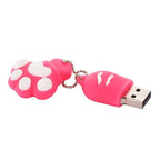 2GB Bear Paw Shaped Silicone USB 2.0 Flash Disk with Anti Dust Cup, 2GB (Red Plum)