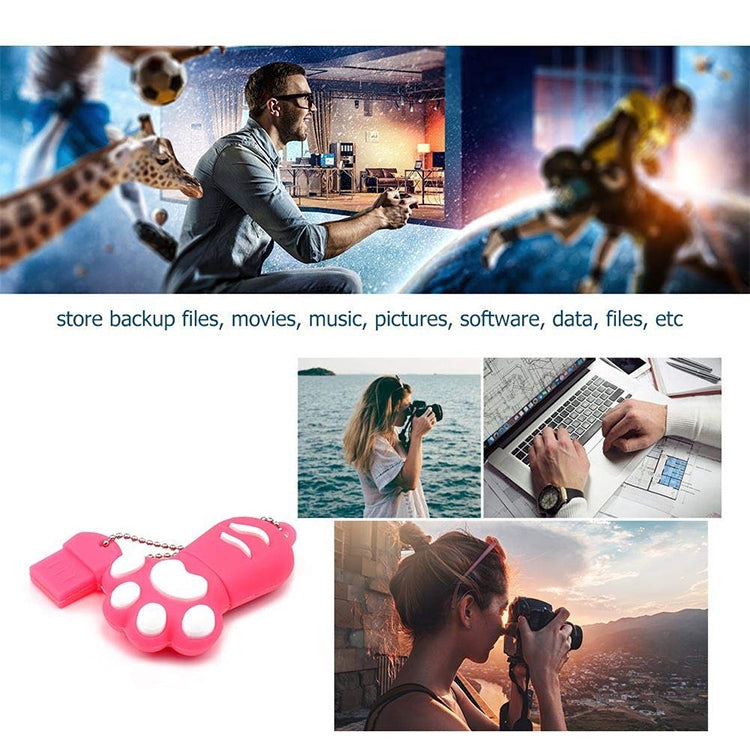 4GB Bear Paw Shaped Silicone USB 2.0 Flash Disk with Anti Dust Cup, 4GB (Blue)