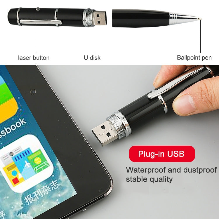 3 in 1 Laser Pen Style USB Flash Disk, Silver (16GB), 16GB (Silver)