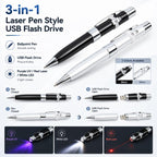 3 in 1 Laser Pen Style USB Flash Disk, Silver (16GB), 2GB (Silver), 4GB (Silver), 8GB (Silver), 16GB (Silver), 2GB (Black), 4GB (Black), 8GB (Black), 16GB (Black)