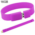16GB Silicon Bracelets USB 2.0 Flash Disk, 16GB (Purple)