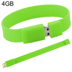 4GB Silicon Bracelets USB 2.0 Flash Disk, 4GB (Green)