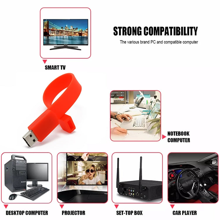 2GB Silicon Bracelets USB 2.0 Flash Disk, 2GB (Green)