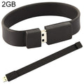 2GB Silicon Bracelets USB 2.0 Flash Disk, 2GB (Black)