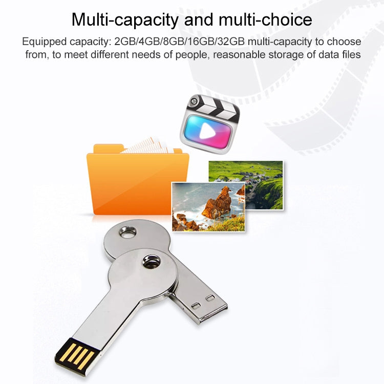 Metal Series Mini USB 2.0 Flash Disk with Keychain (2GB), 2GB