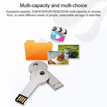 Metal Series Mini USB 2.0 Flash Disk with Keychain (2GB), 2GB