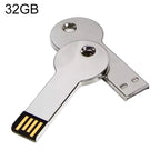 Silver Metal Key Style USB 2.0 Flash Disk (32GB)(Silver), 32GB