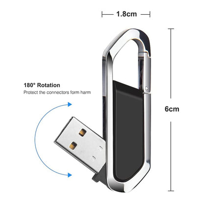 16GB Metallic Keychains Style USB 2.0 Flash Disk (Black), 16GB (Black)