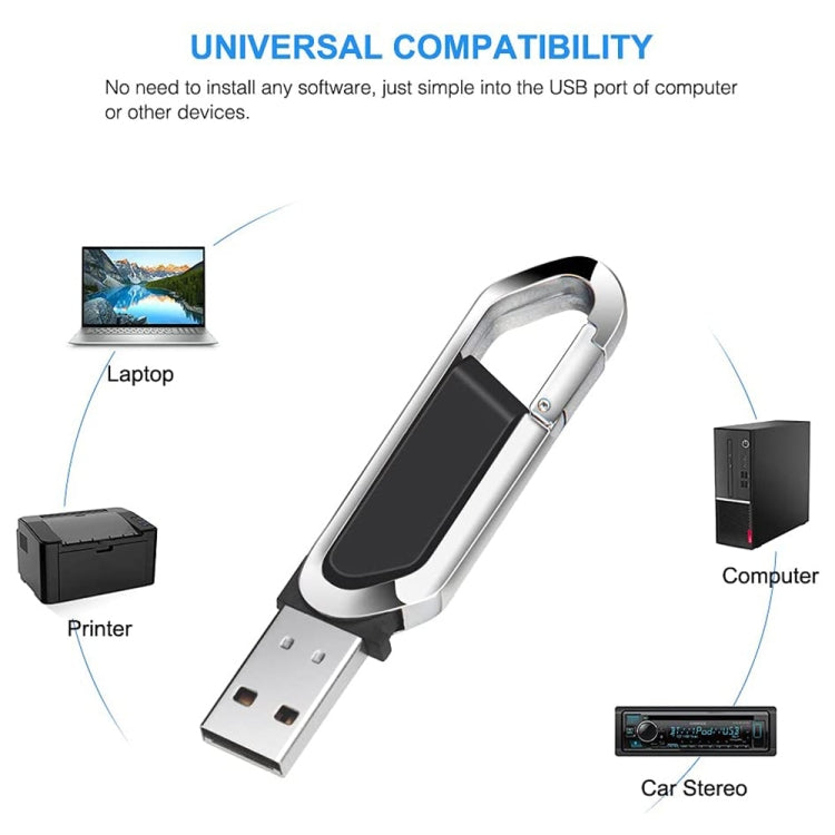 16GB Metallic Keychains Style USB 2.0 Flash Disk (Black), 16GB (Black)