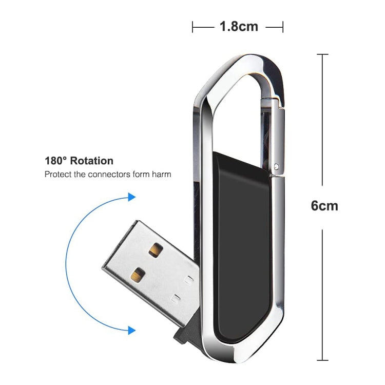 4GB Metallic Keychains Style USB 2.0 Flash Disk (Black), 4GB (Black)