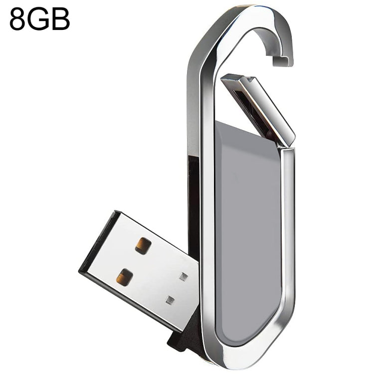 8GB Metallic Keychains Style USB 2.0 Flash Disk (Grey), 8GB (Grey)