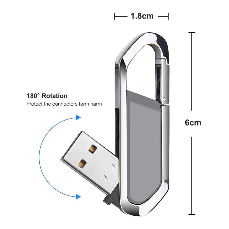 8GB Metallic Keychains Style USB 2.0 Flash Disk (Grey), 8GB (Grey)