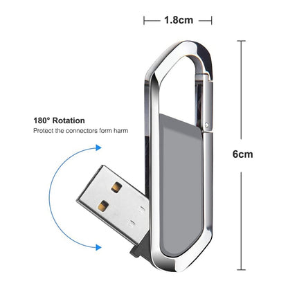8GB Metallic Keychains Style USB 2.0 Flash Disk (Grey), 8GB (Grey)