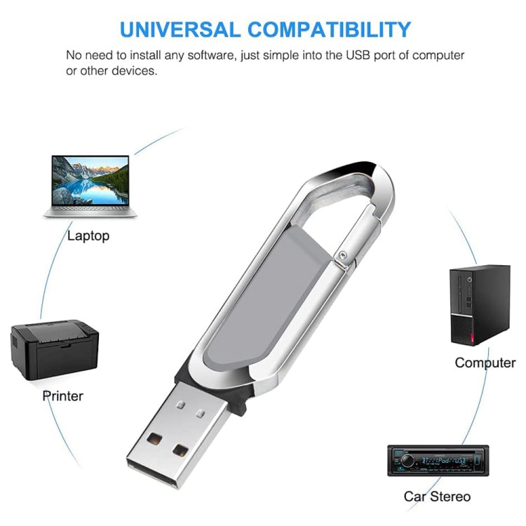 8GB Metallic Keychains Style USB 2.0 Flash Disk (Grey), 8GB (Grey)