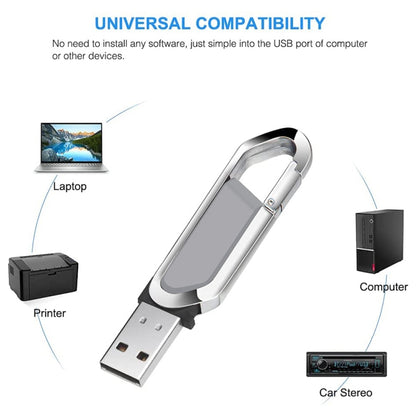 8GB Metallic Keychains Style USB 2.0 Flash Disk (Grey), 8GB (Grey)