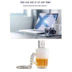 Beer Keychain Style USB Flash Disk with 4GB Memory, 4GB
