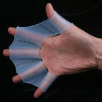 Silicone Swimming Web Fins Hand Flippers Training Gloves, L, Size: L Blue