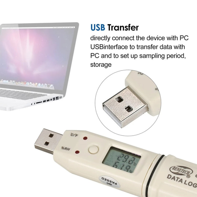 BENETECH GM1365 Digital Humidity & Temperature Data Logger, GM1365