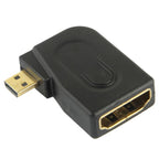 Gold Plated Micro HDMI Male to HDMI 19 Pin Female Adaptor with 90 Degree Angle, Micro HDMI to HDMI
