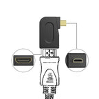 Gold Plated Micro HDMI Male to HDMI 19 Pin Female Adaptor with 90 Degree Angle, Micro HDMI to HDMI