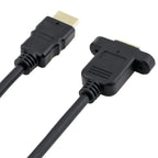 30cm HDMI (Type-A) Male to HDMI (Type-A) Female Adapter Cable with 2 Screw Holes, HDMI AM to AF with Ear Hole (30cm)