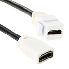 15cm High Speed V1.4 HDMI 19 Pin Female to HDMI 19 Pin Female Connector Adapter Cable, HDMI AF to AF (White)