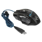 7 Buttons with Scroll Wheel 5000 DPI LED Wired Optical Gaming Mouse for Computer PC Laptop, X7 7 Buttons (Yellow), X7 7 Buttons (Black)