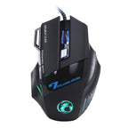 7 Buttons with Scroll Wheel 5000 DPI LED Wired Optical Gaming Mouse for Computer PC Laptop, X7 7 Buttons (Yellow), X7 7 Buttons (Black)