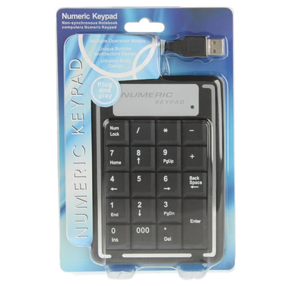 USB Non-synchronous Notebook Computer Numeric Keyboard with 19 Keys, 19 Keys