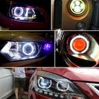 80mm 5W 180LM Angel Eyes Circles Car Headlight COB LED Lights for Vehicles, DC 12-24V, 80mm Blue Light, 80mm White Light