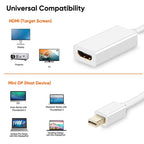 Mini DisplayPort to HDMI Female Adapter Cable, Mini DP to HDMI