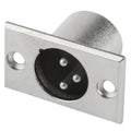 XLR 3 Pin Male Metal Chassis Mount Connector with Locking, Male Plug