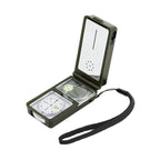 10 in 1 (Thermometer, Hygrometer, LED light, Reflector, Spirit level, Compass, Whistle, Flint, Magnifier, Ruler) Multi-Function Portable Compass, 10 in 1