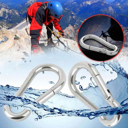 M7 Stainless Steel Carabiner Spring Hook Multi-tool Mountaineering Buckle Lock Camping Hook Rope, Inner Diameter: 6.84mm, M7