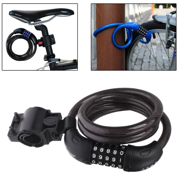 5 Digits Bicycle Motorcycle Steel Wire Lock Strip, 5 Digits Steel Wire Lock