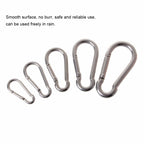 M5 Stainless Steel Carabiner Spring Hook Multi-tool Mountaineering Buckle Lock Camping Hook Rope, Inner Diameter: 4.9mm, M5