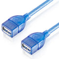 USB 2.0 Type A Female to Female AF/AF Cable, Length: 30cm, USB AF, 30cm (Blue)