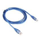 Normal USB 2.0 AM to BM Cable, with 2 Core, Length: 1.8m(Blue)