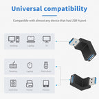 USB 3.0 AM to USB 3.0 AF Adapter, Down Angle AM to AF