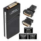 USB 2.0 to VGA, DVI, HDMI Adapter, Resolution: 1280*1024, Resolution: 1280*1024, Resolution: 1920*1080, Resolution: 2048*1152