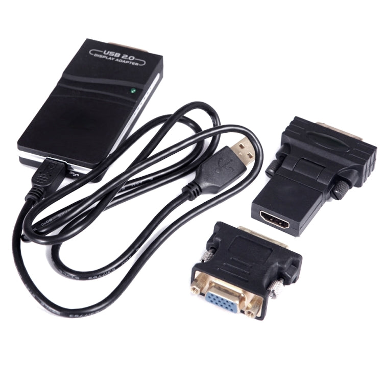 USB 2.0 to VGA, DVI, HDMI Adapter, Resolution: 1280*1024, Resolution: 1280*1024, Resolution: 1920*1080, Resolution: 2048*1152