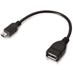 Mini 5-pin USB to USB 2.0 AF OTG Adapter Cable, Mini USB, 12cm(Black)