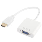 24cm Full HD 1080P HDMI to VGA + Audio Output Cable for Computer / DVD / Digital Set-top Box / Laptop / Mobile Phone / Media Player, Length: 24cm, Length: 24cm(White)